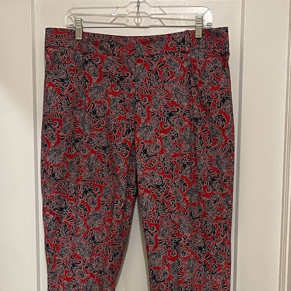 Talbots Red and Black Paisley Pants